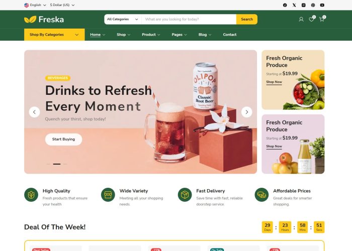 20+ Best WordPress Organic Food Themes 2026