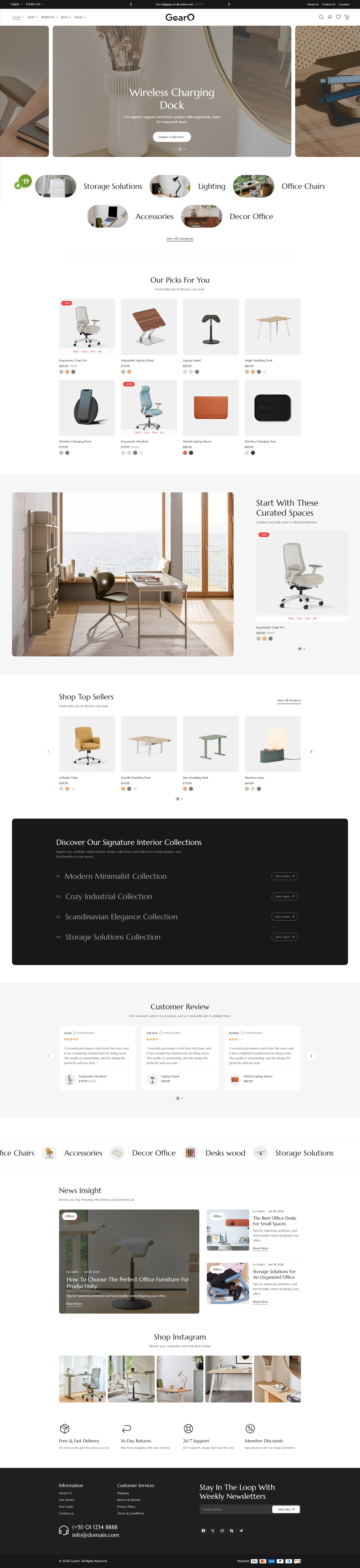 Gearo – Premium Responsive Furniture WooCommerce WordPress Theme theme — Desktop preview