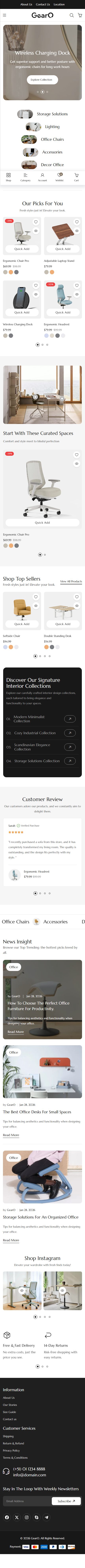 Gearo – Premium Responsive Furniture WooCommerce WordPress Theme theme — Mobile preview