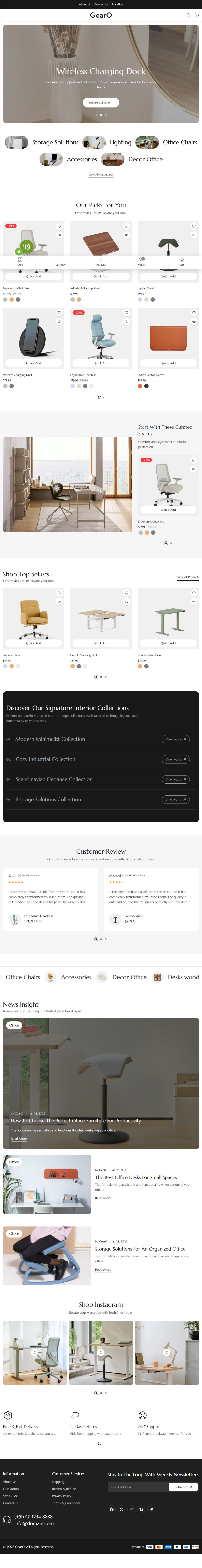 Gearo – Premium Responsive Furniture WooCommerce WordPress Theme theme — Tablet preview
