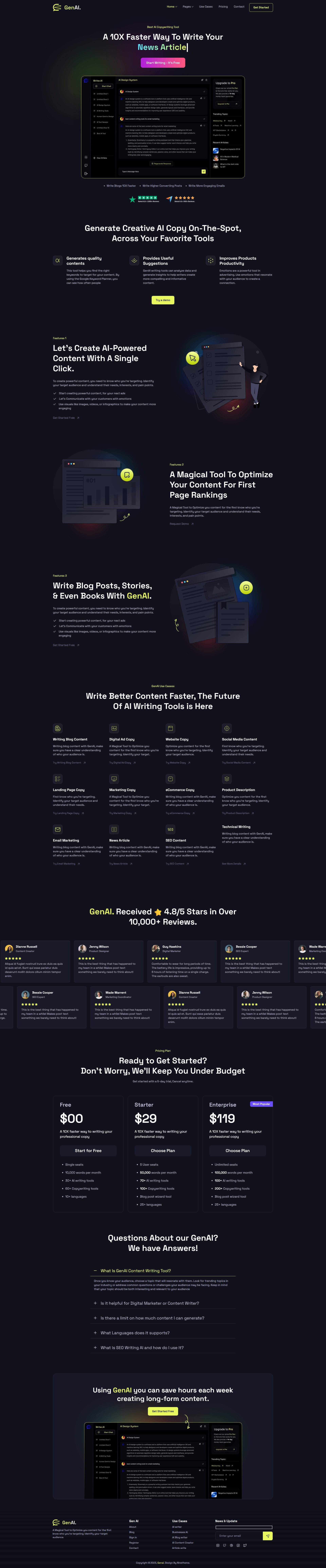 GenAI – Premium Responsive AI Agency & Technology Startup WordPress Theme theme — Desktop preview