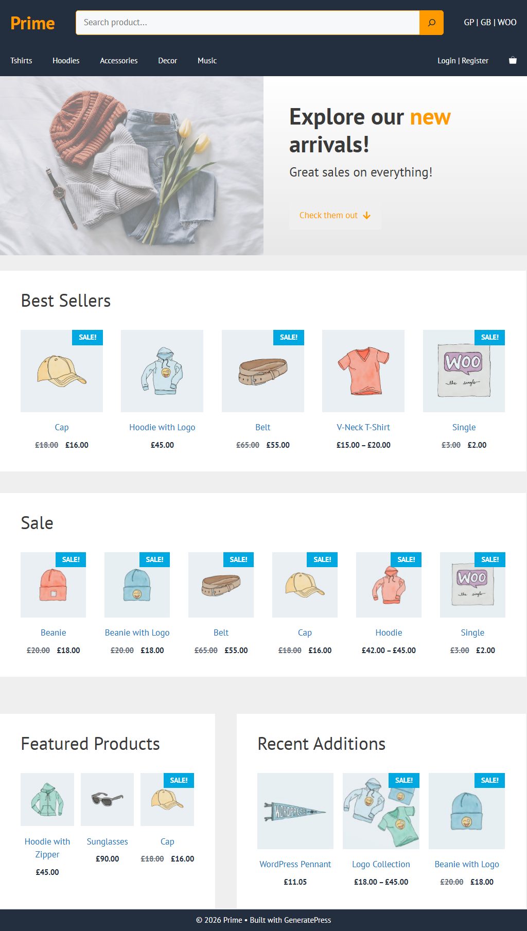 GeneratePress theme — Tablet preview
