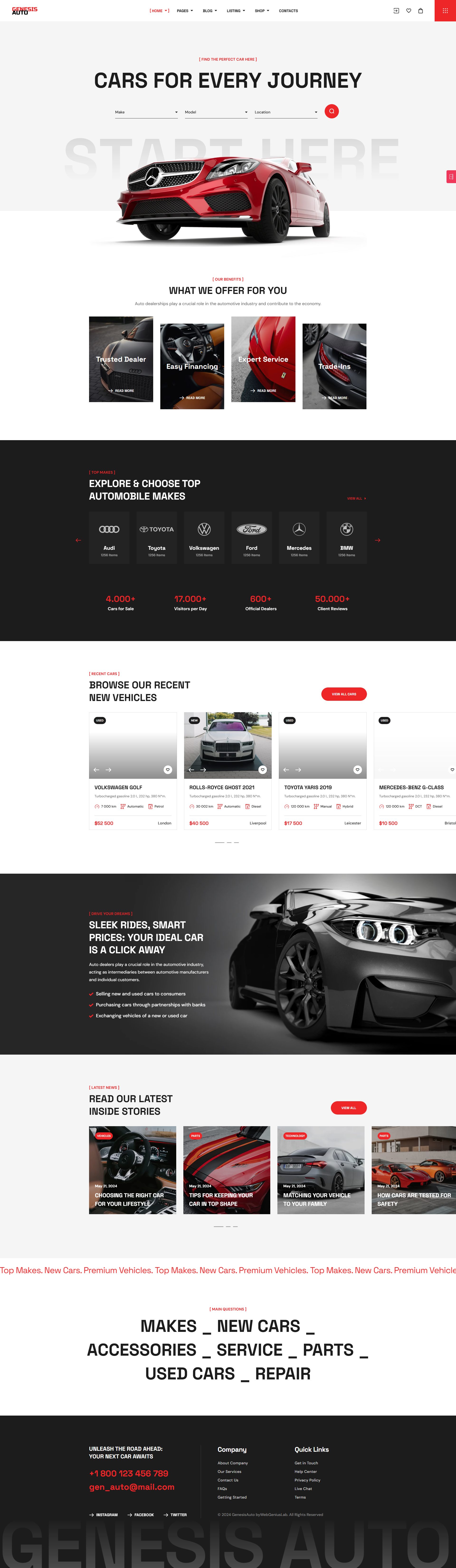 GenesisAuto – Premium Responsive Car Dealer WordPress Theme theme — Desktop preview