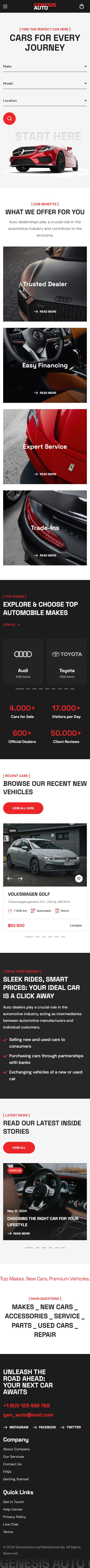GenesisAuto – Premium Responsive Car Dealer WordPress Theme theme — Mobile preview