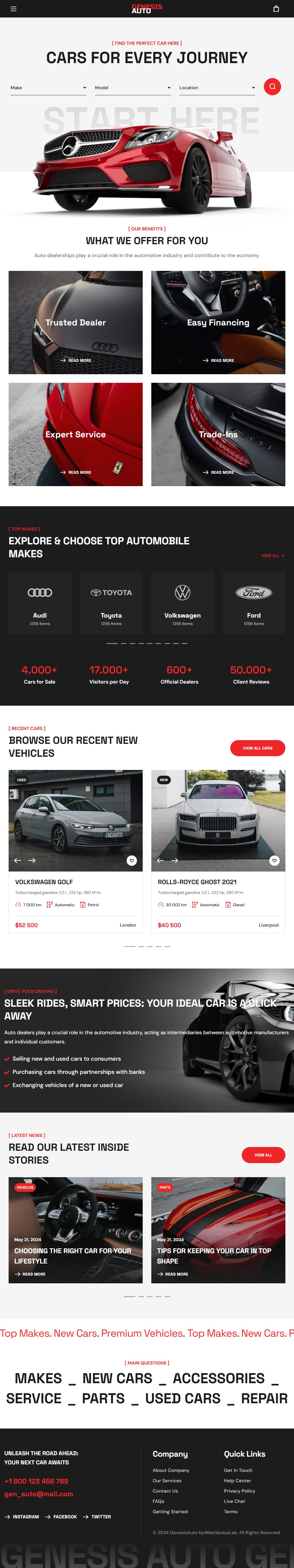 GenesisAuto – Premium Responsive Car Dealer WordPress Theme theme — Tablet preview