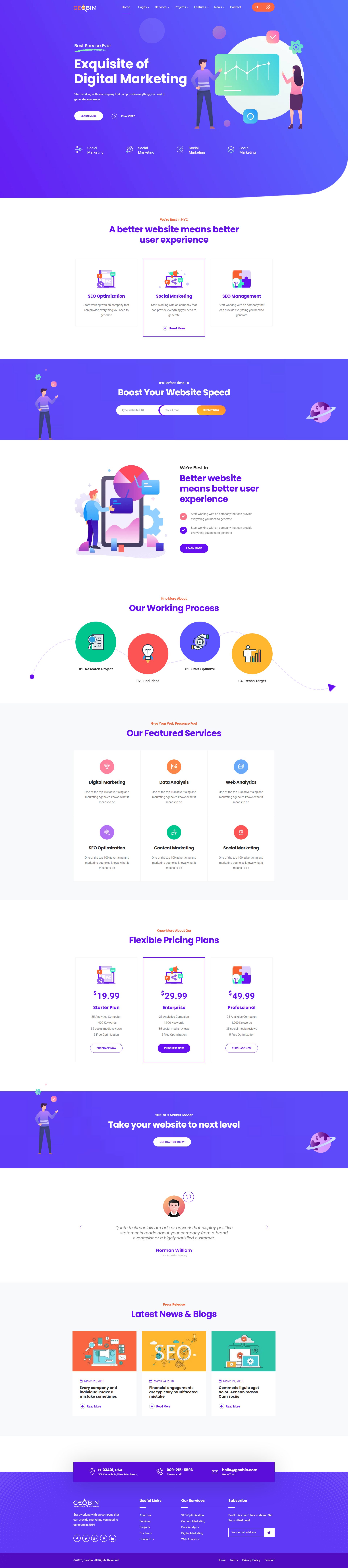 GeoBin – Premium Responsive Digital Marketing Agency WordPress Theme theme — Desktop preview