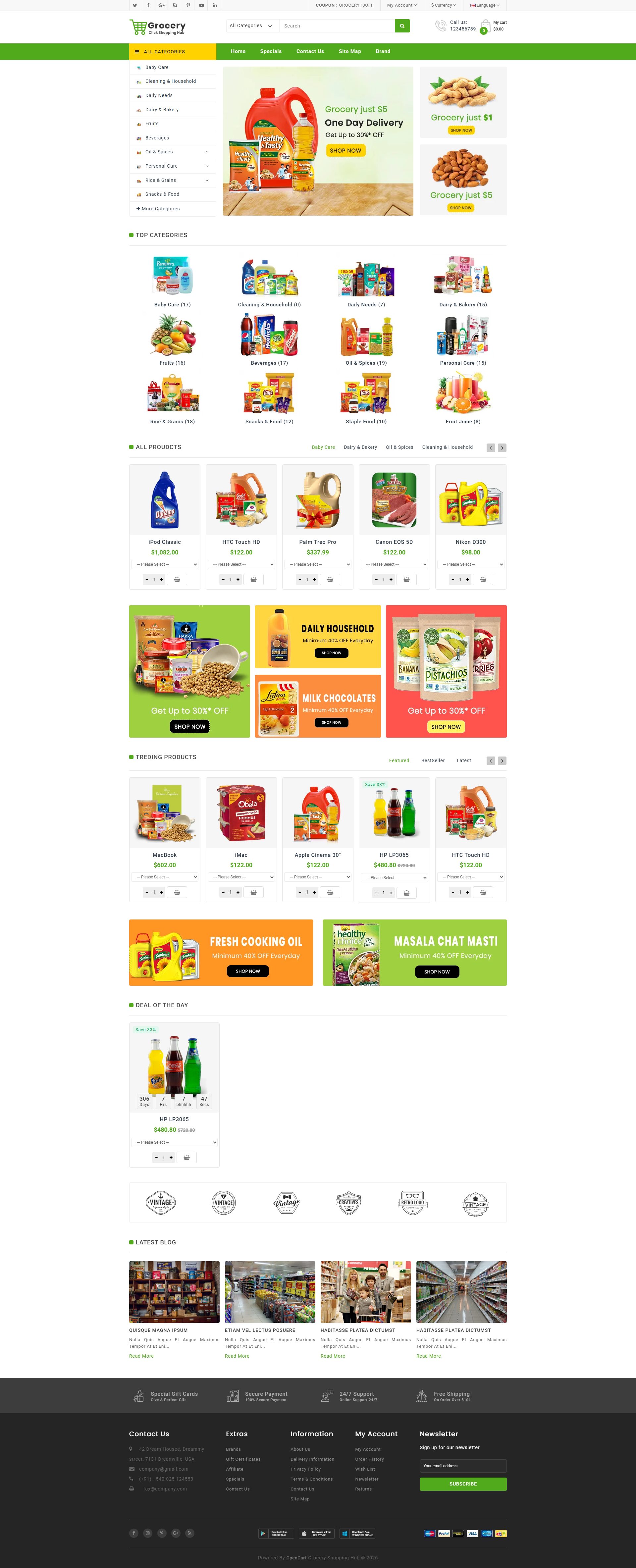 Grocery & Shopping – Premium Responsive Multistore Grocery OpenCart Theme theme — Desktop preview