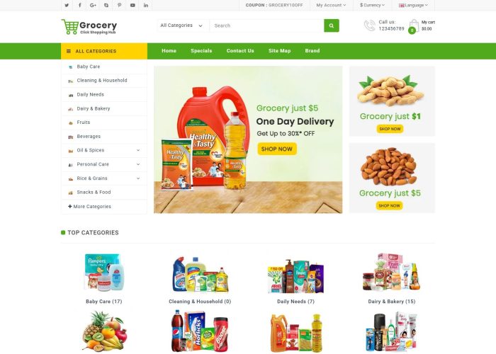 Grocery & Shopping – Premium Responsive Multistore Grocery OpenCart Theme
