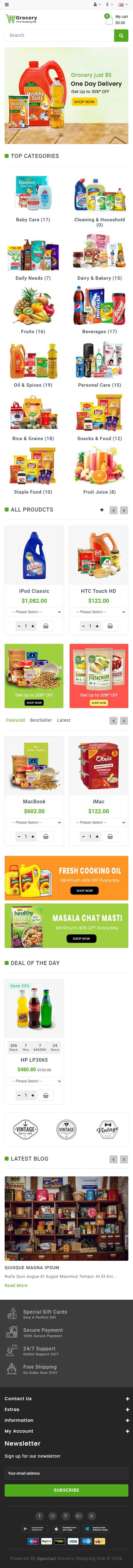 Grocery & Shopping – Premium Responsive Multistore Grocery OpenCart Theme theme — Mobile preview