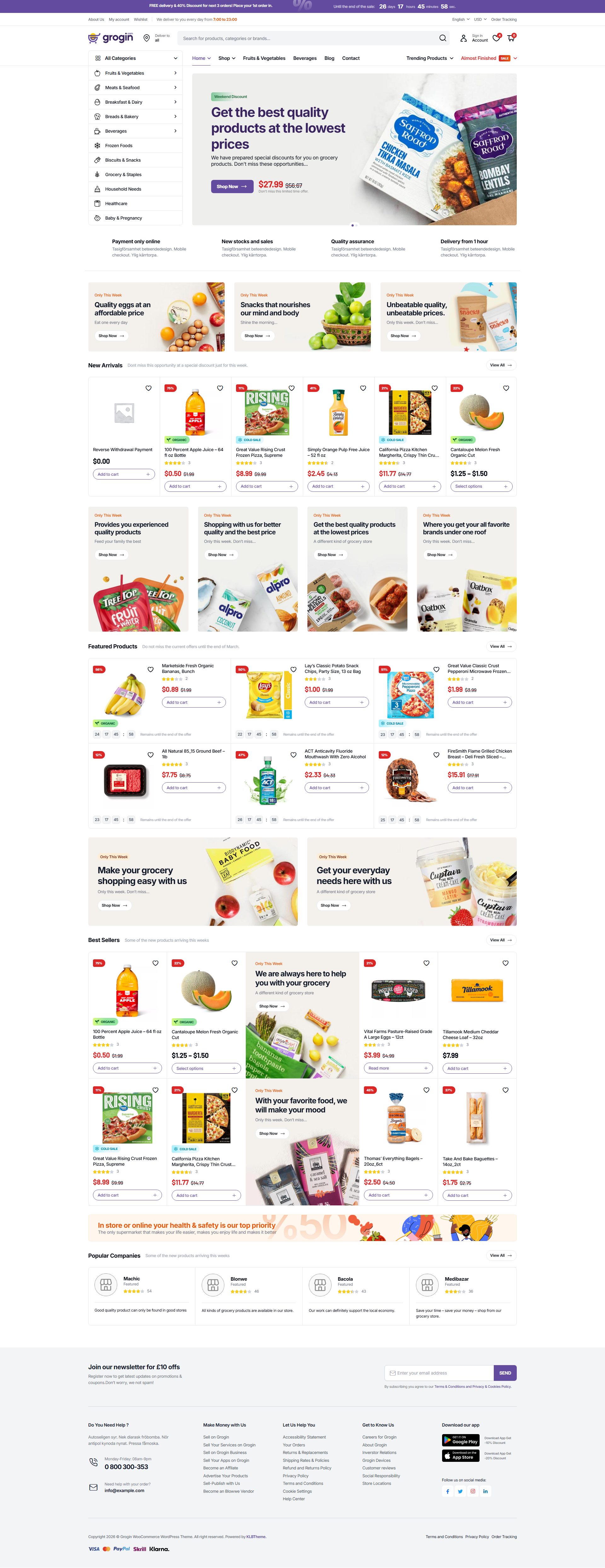Grogin Grocery Store WordPress Theme