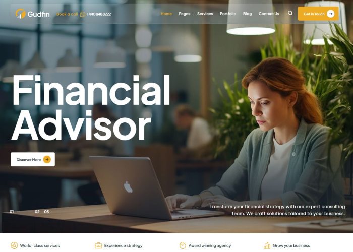 Gudfin – Premium Responsive Accounting & Finance Management HTML5 Template