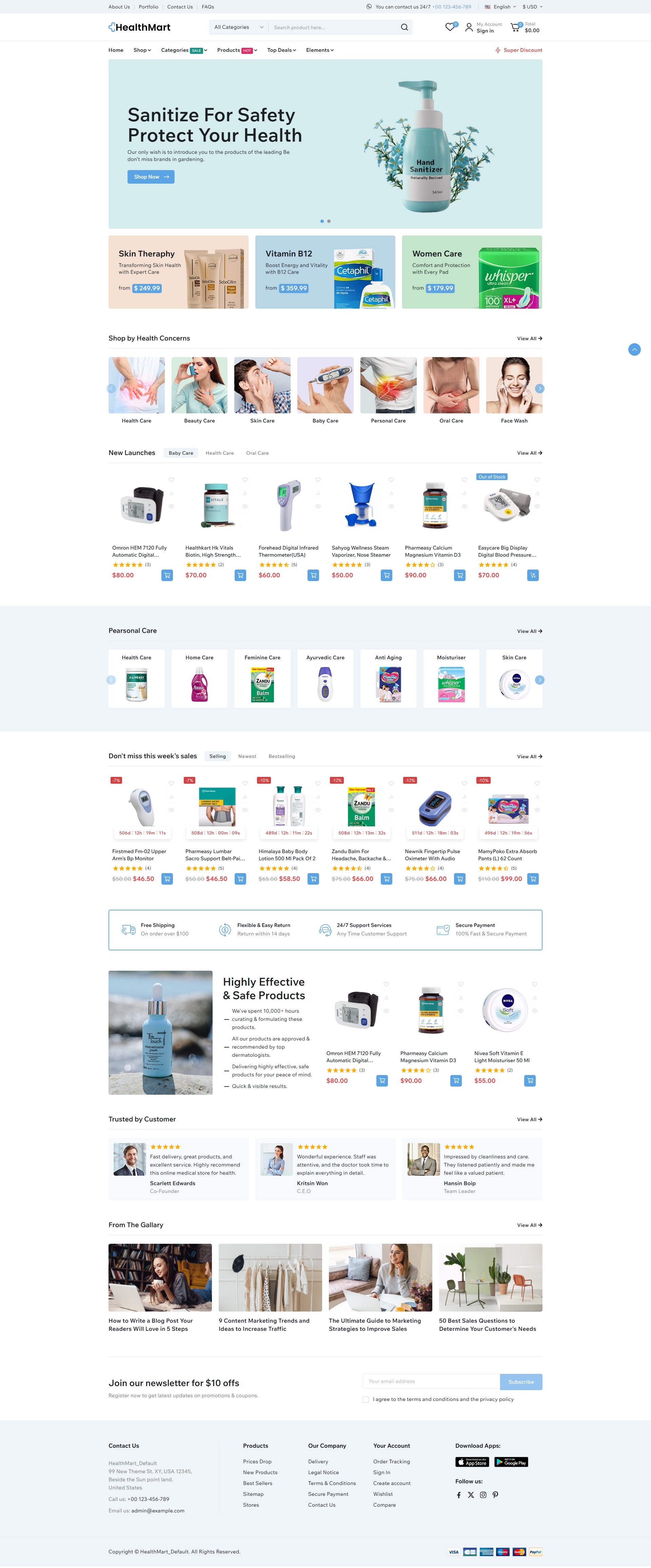 HealthMart – Premium Responsive Pharmacy & Medical PrestaShop Theme theme — Desktop preview