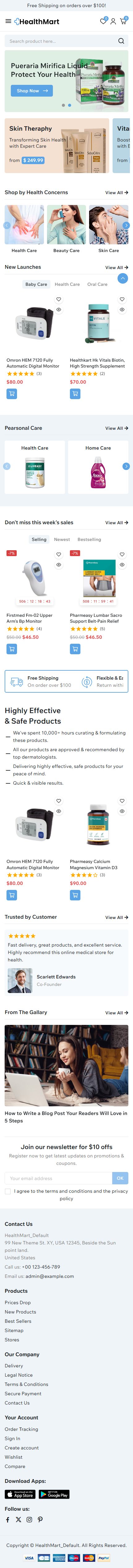 HealthMart – Premium Responsive Pharmacy & Medical PrestaShop Theme theme — Mobile preview