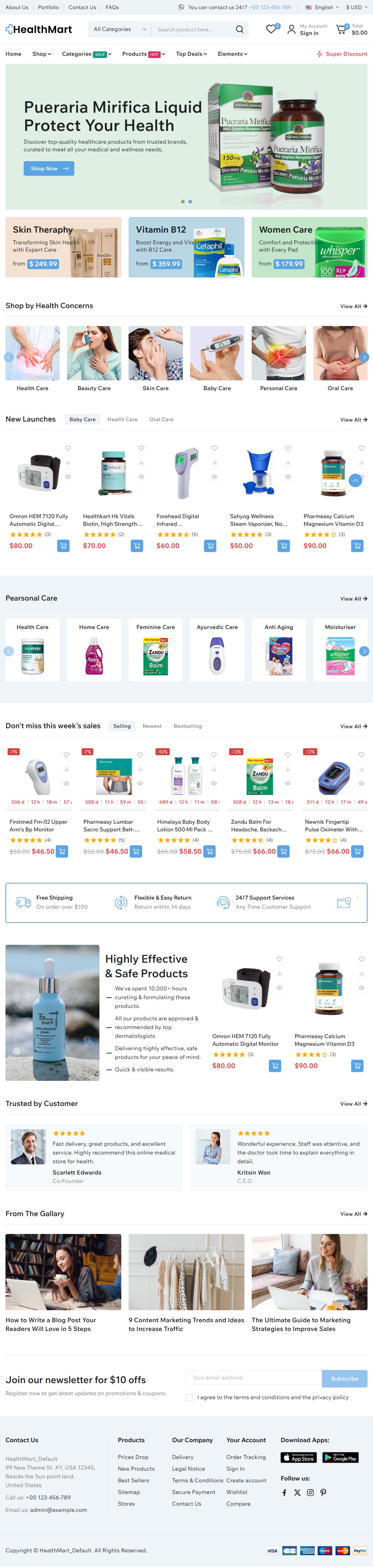HealthMart – Premium Responsive Pharmacy & Medical PrestaShop Theme theme — Tablet preview