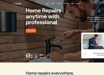 Hirefix – Premium Responsive Handyman & Home Services HTML5 Template