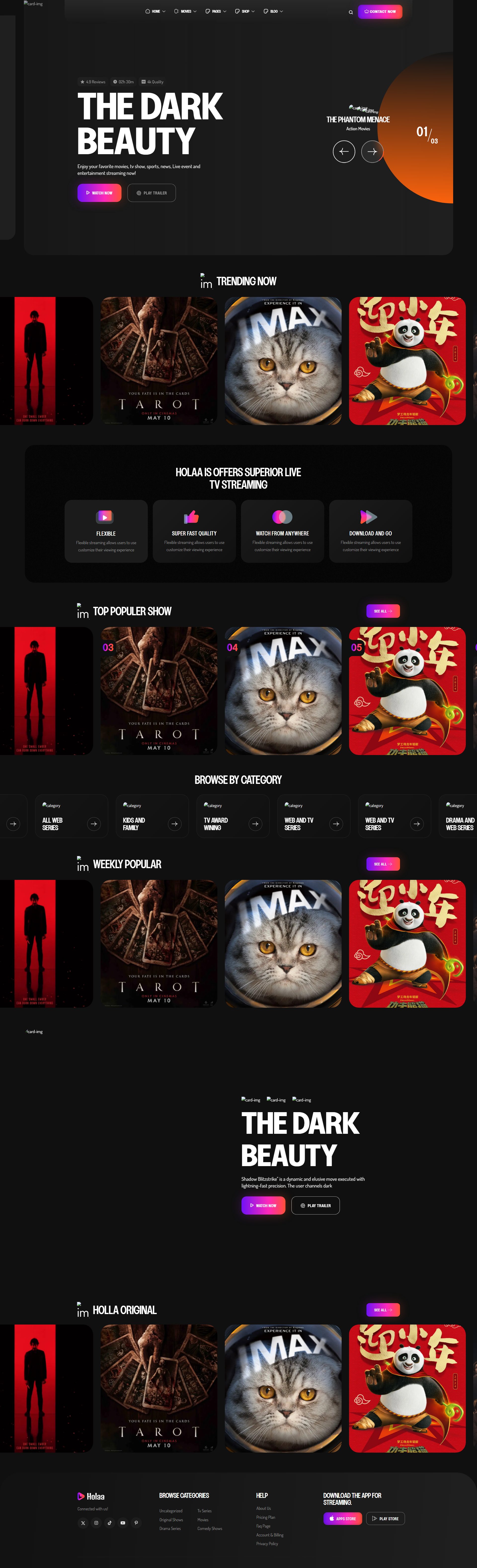 Holaa – Premium Responsive OTT Platform & Video Streaming WordPress Theme theme — Desktop preview