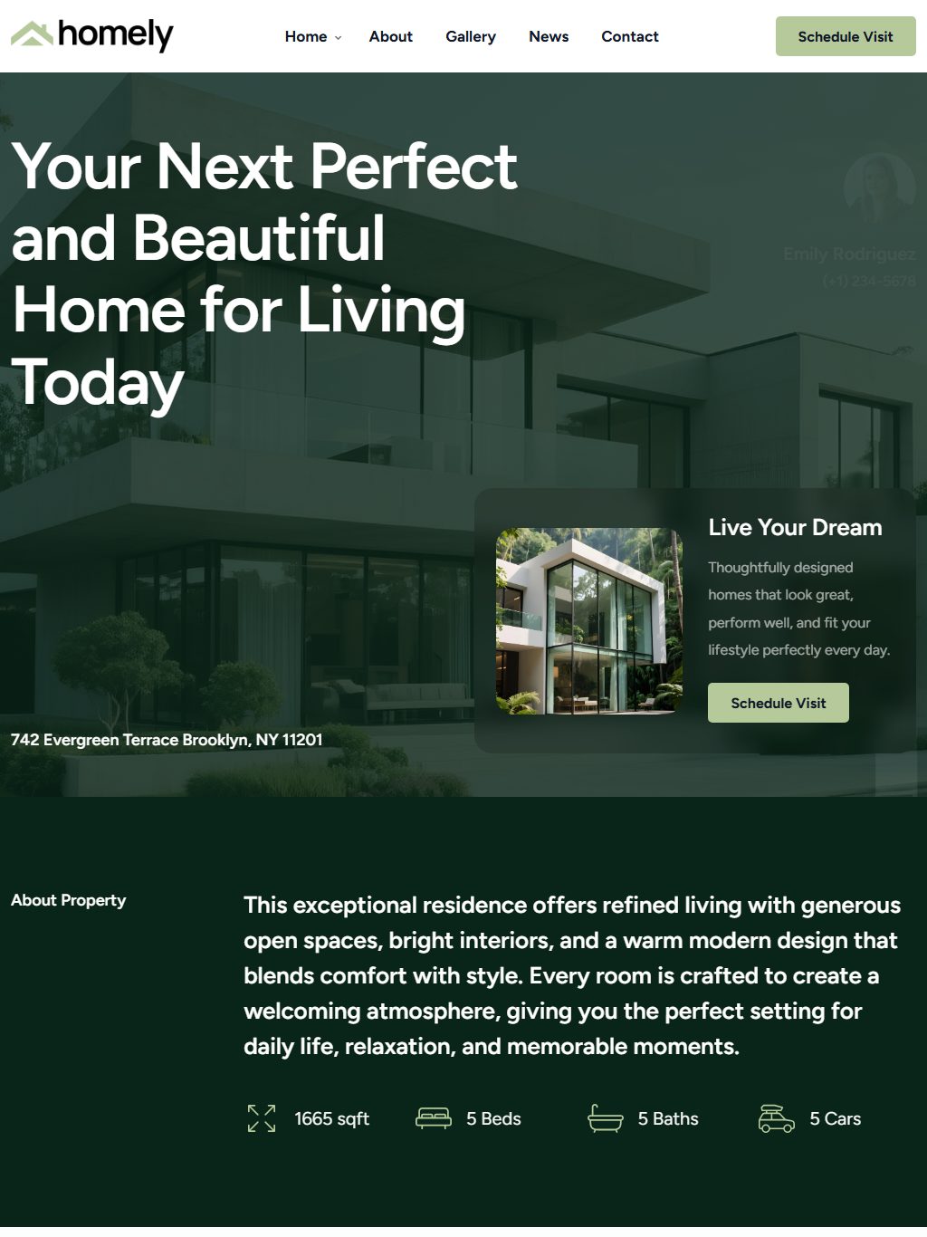Homely – Premium Responsive Single Property Real Estate HTML5 Template theme — Tablet preview