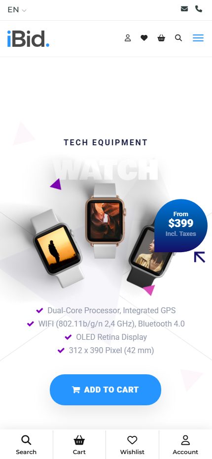 iBid – Premium Responsive Multi Vendor Auctions WordPress Theme theme — Mobile preview