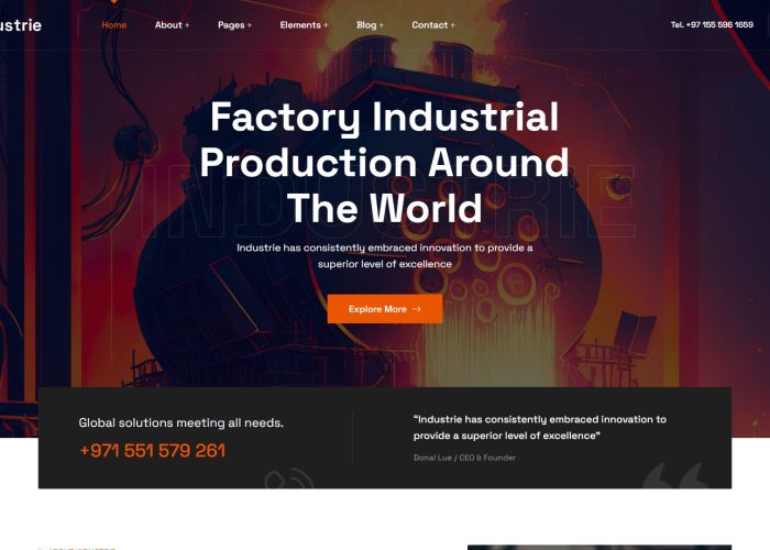 Industrie – Premium Responsive Factory & Industry WordPress Theme