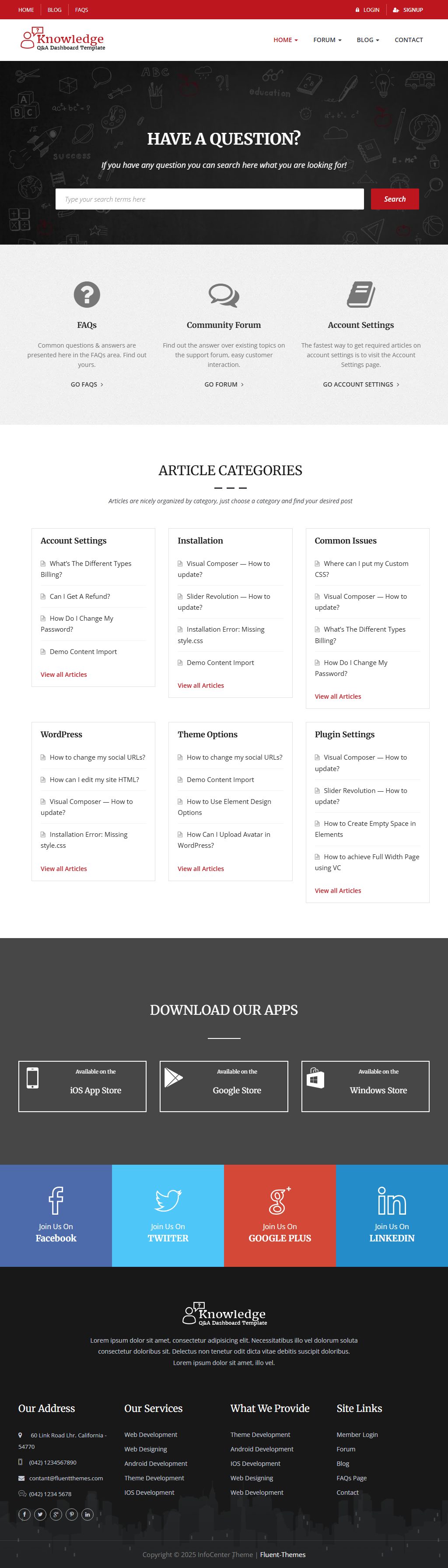 InfoCenter – Premium Responsive Knowledge Base & Q&A WordPress Theme theme — Tablet preview