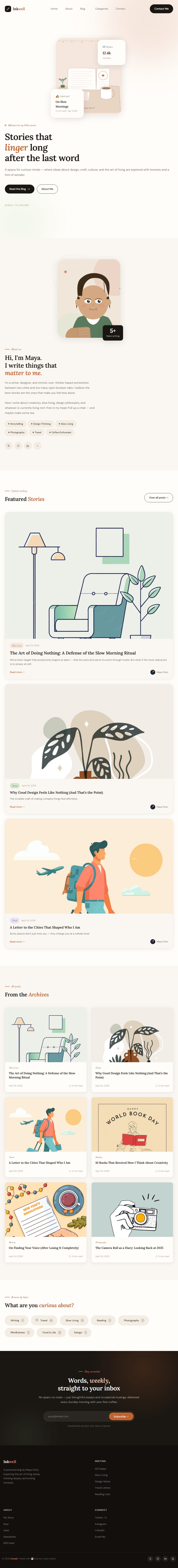 Inkwell – Premium Responsive Minimal Personal Blog WordPress Theme theme — Tablet preview