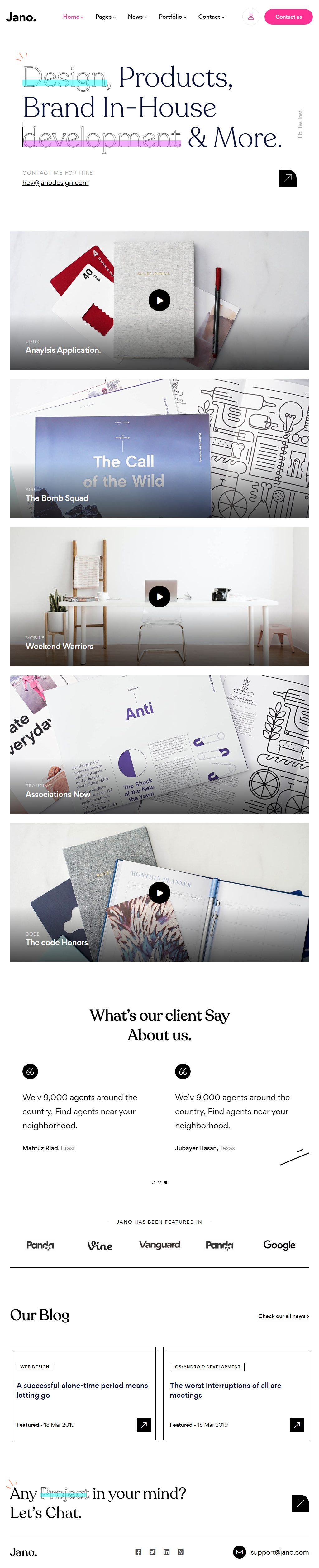 Jano – Premium Responsive Creative Multipurpose Drupal Theme theme — Tablet preview