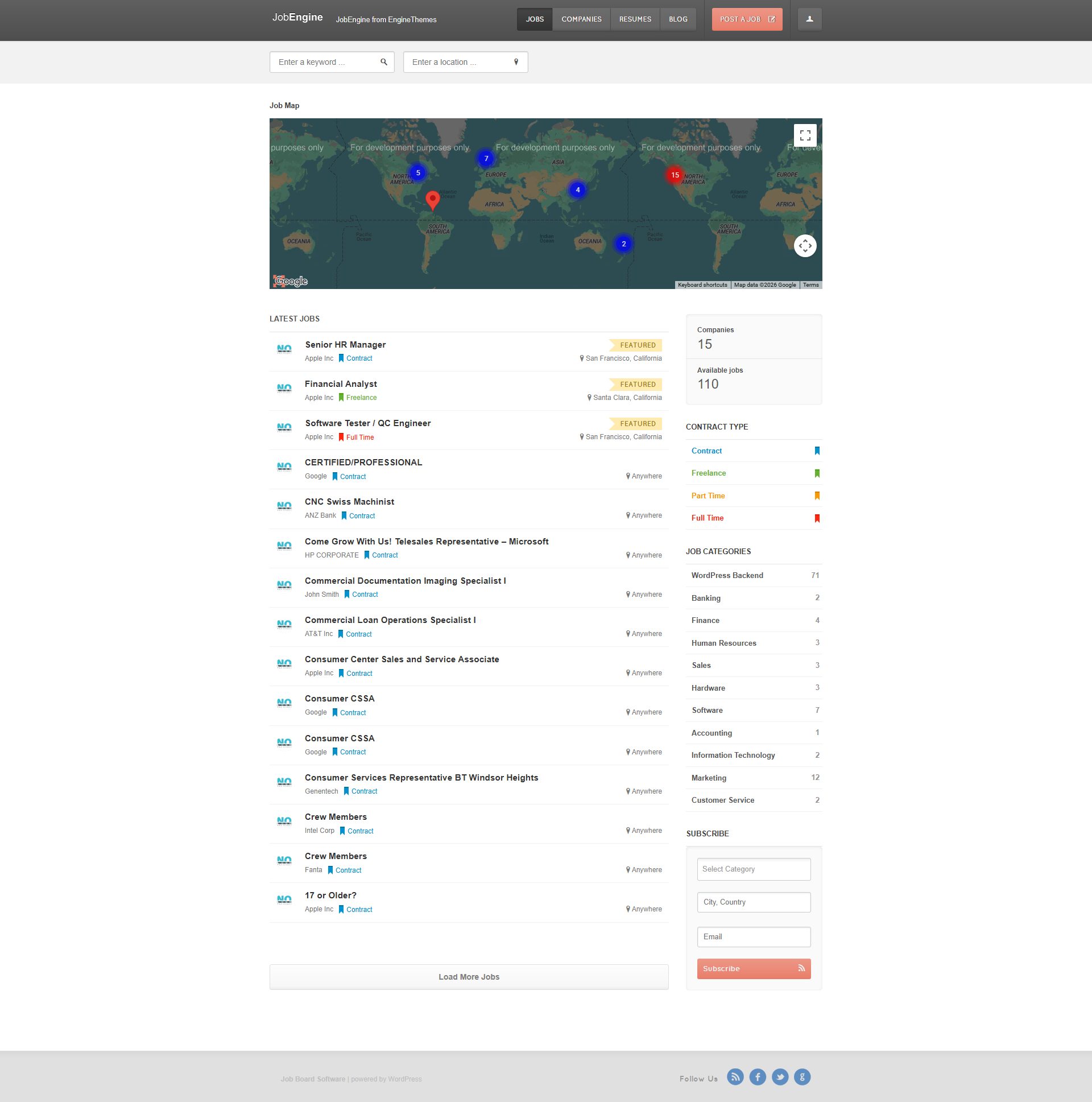 JobEngine Review theme — Desktop preview