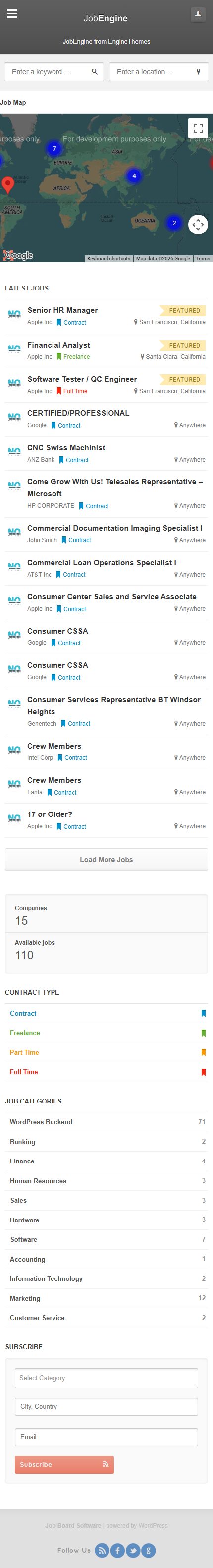 JobEngine Review theme — Mobile preview