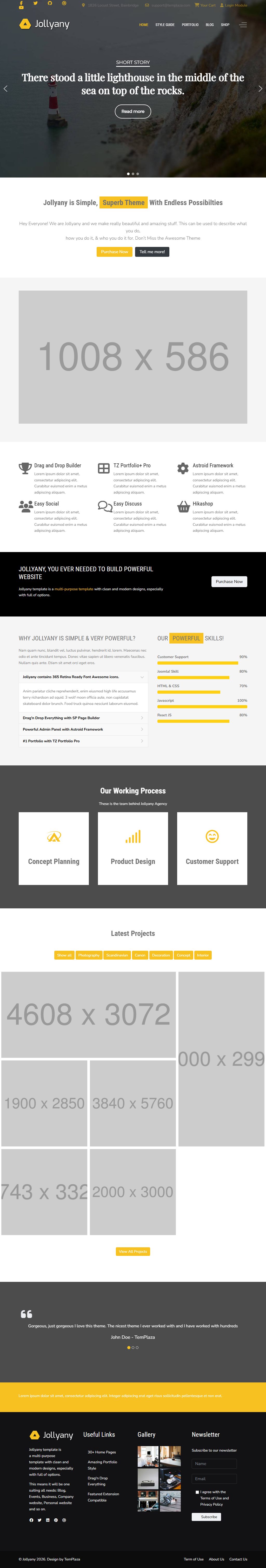 Jollyany – Premium Responsive Multipurpose Joomla 6 Template theme — Tablet preview