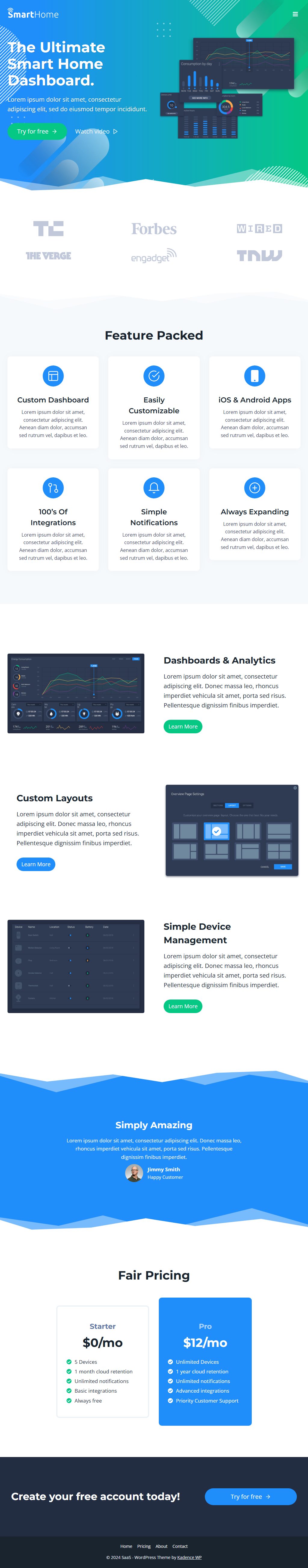 Kadence theme — Tablet preview