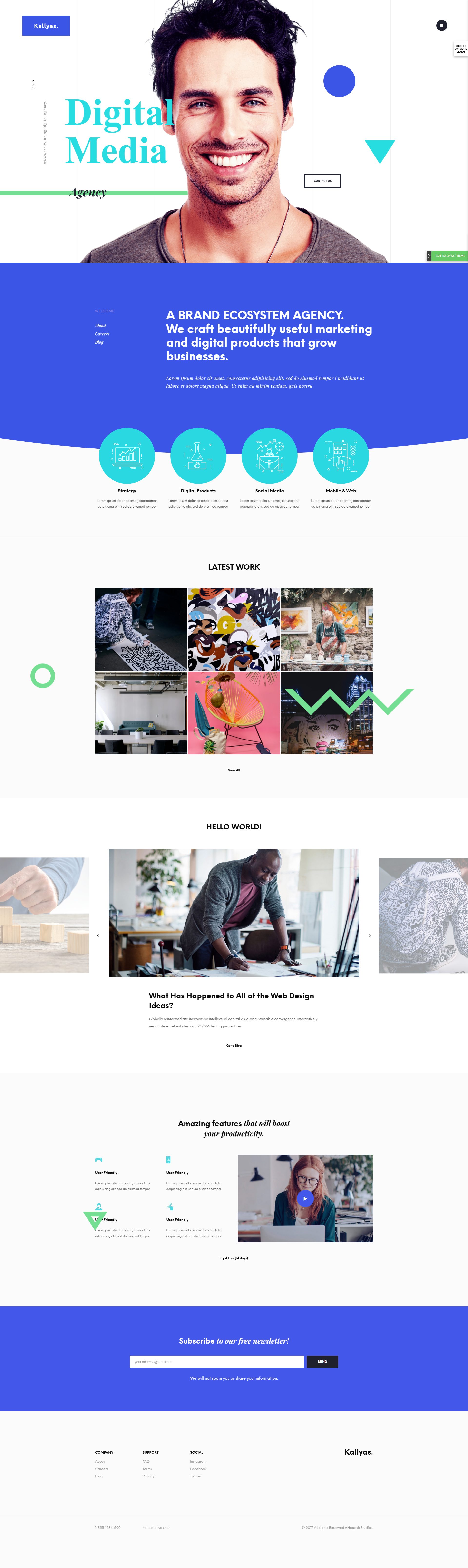 Kallyas – Premium Responsive One Page Parallax WordPress Theme theme — Desktop preview