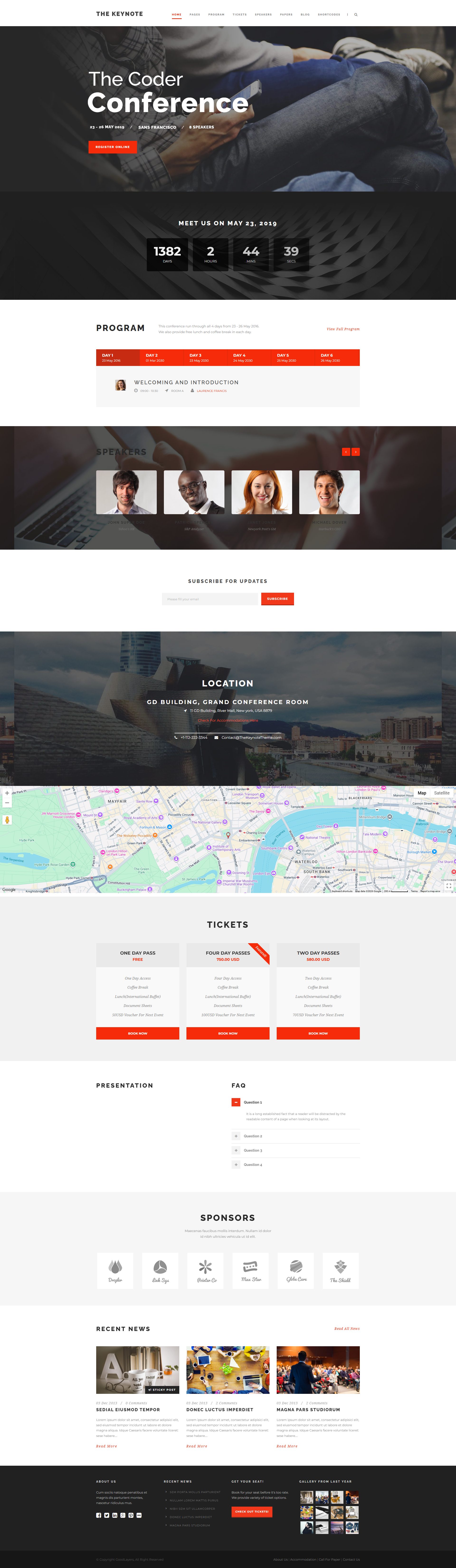 The Keynote – Premium Responsive Conference & Event WordPress Theme theme — Desktop preview