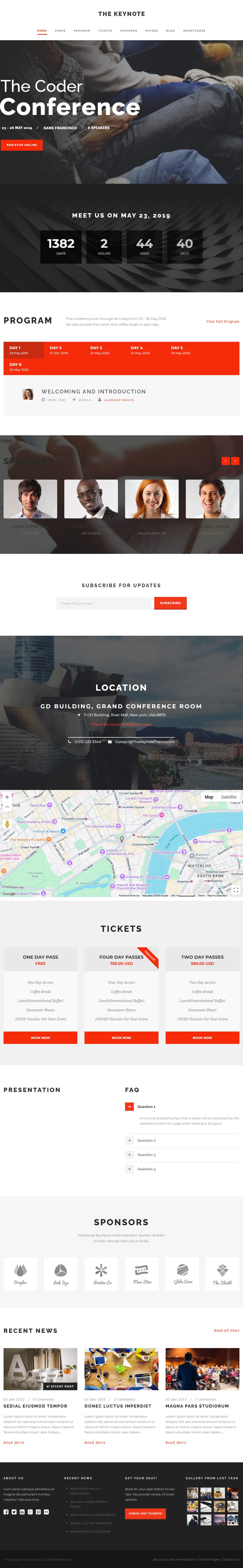 The Keynote – Premium Responsive Conference & Event WordPress Theme theme — Tablet preview