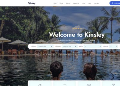 Kinsley – Premium Responsive Hotel Booking WordPress Theme