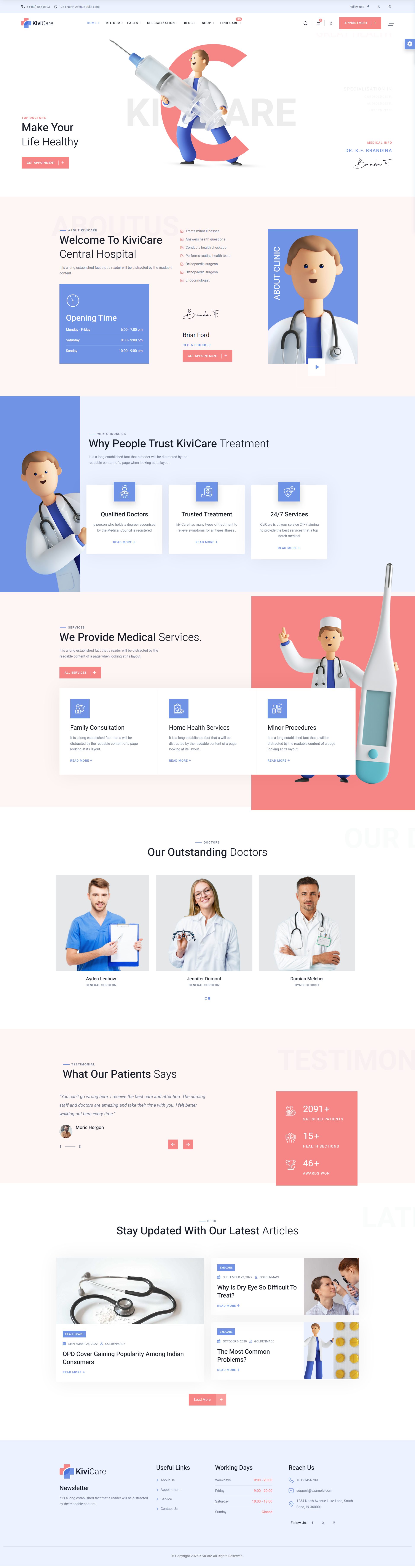KiviCare Doctor WordPress Theme