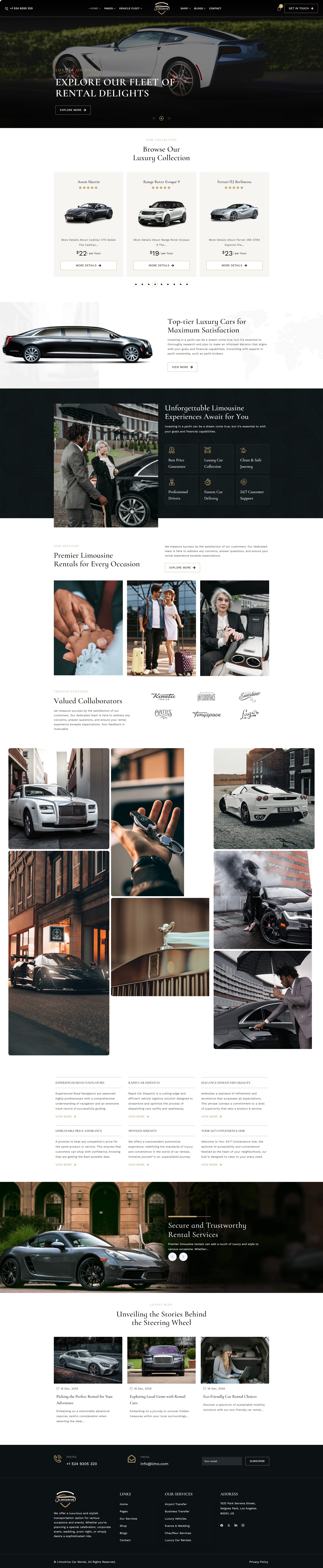 LimoDrive – Premium Responsive Limousine Car Rental WordPress Theme theme — Desktop preview