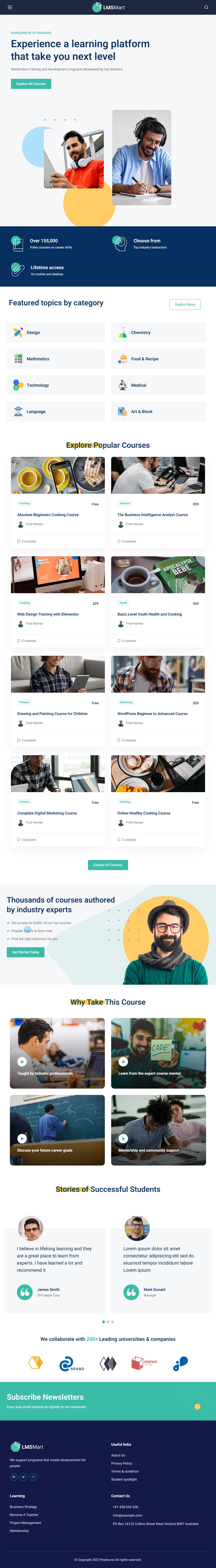 LMSmart – Premium Responsive LearnDash Education WordPress Theme theme — Tablet preview