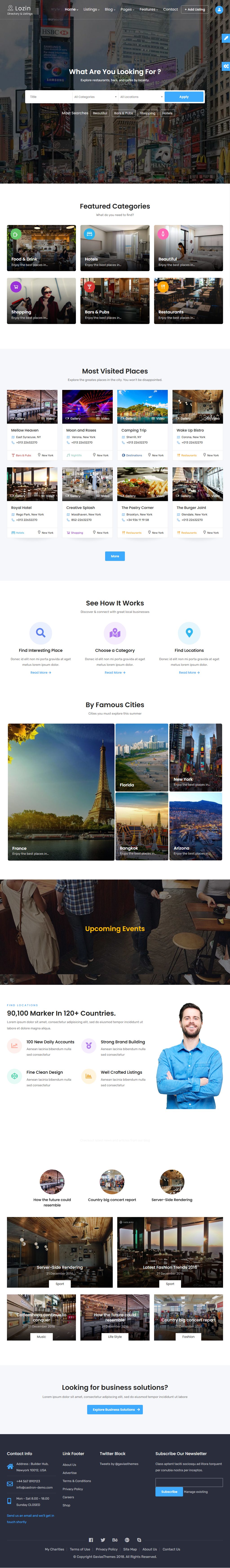 Lozin – Premium Responsive Directory Listing Drupal 11 Theme theme — Tablet preview