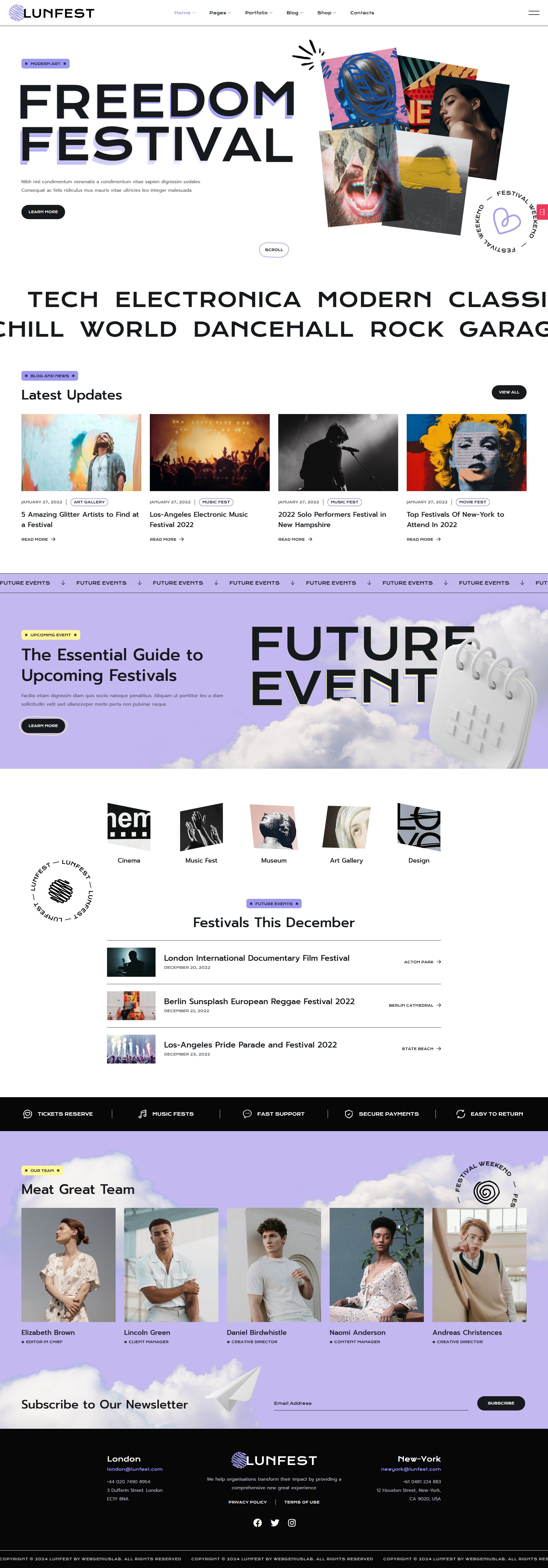 Lunfest – Premium Responsive Festival and Concert WordPress Theme theme — Desktop preview