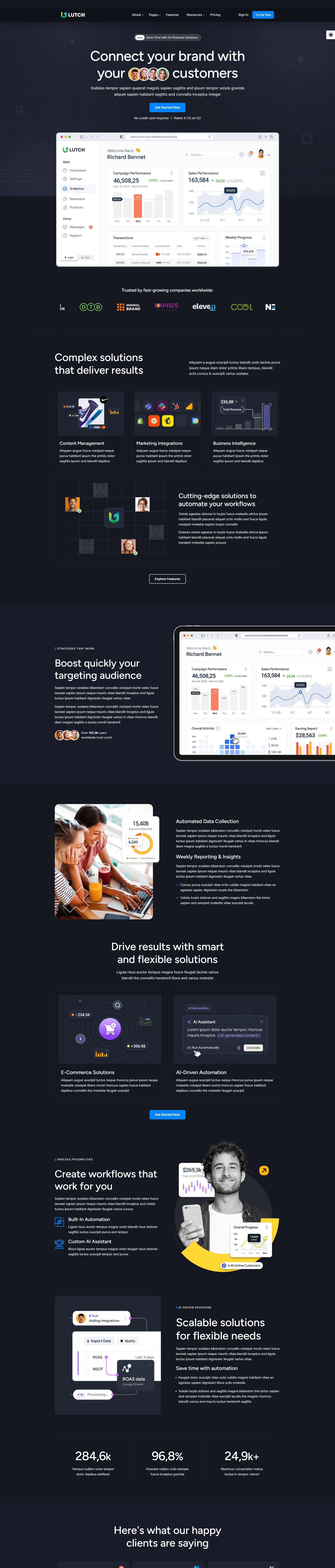 Lutch Dark Mode Startup HTML Template