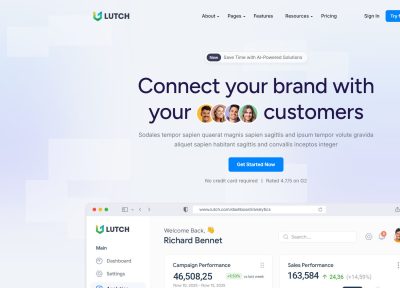 Lutch – Premium Responsive SaaS & Software Startup HTML5 Template