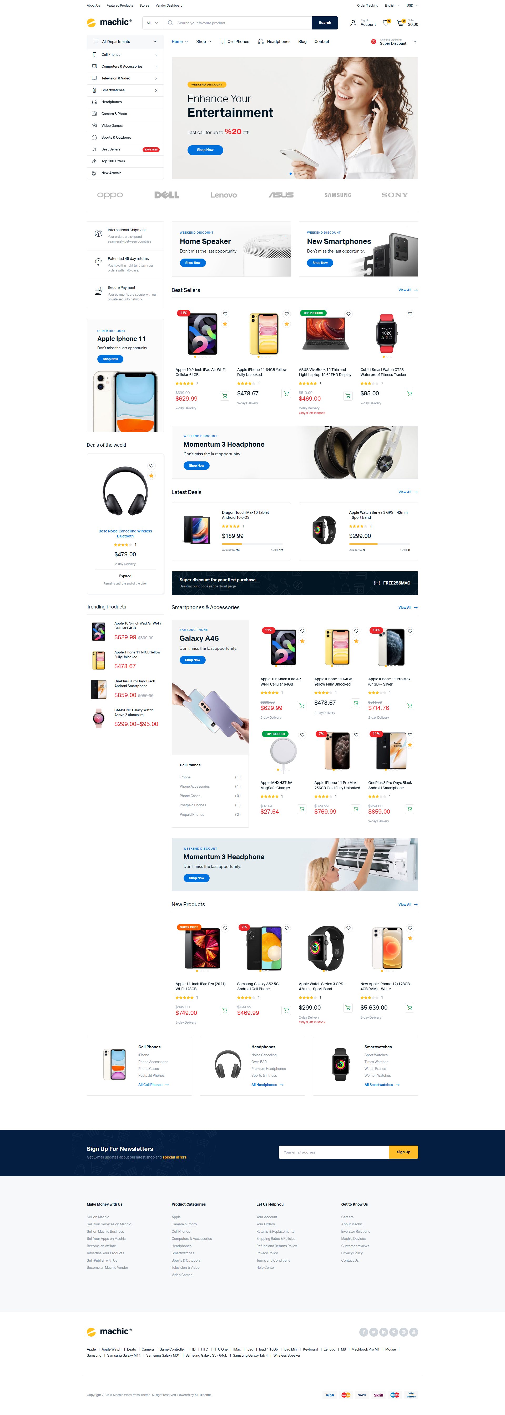 Machic – Premium Responsive Electronics Store WooCommerce Theme theme — Desktop preview