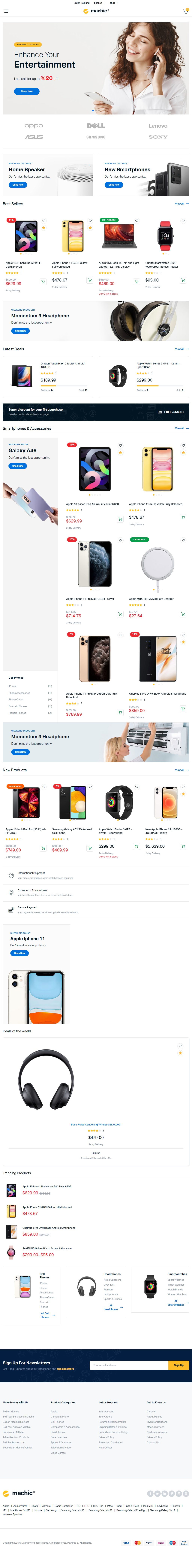 Machic – Premium Responsive Electronics Store WooCommerce Theme theme — Tablet preview