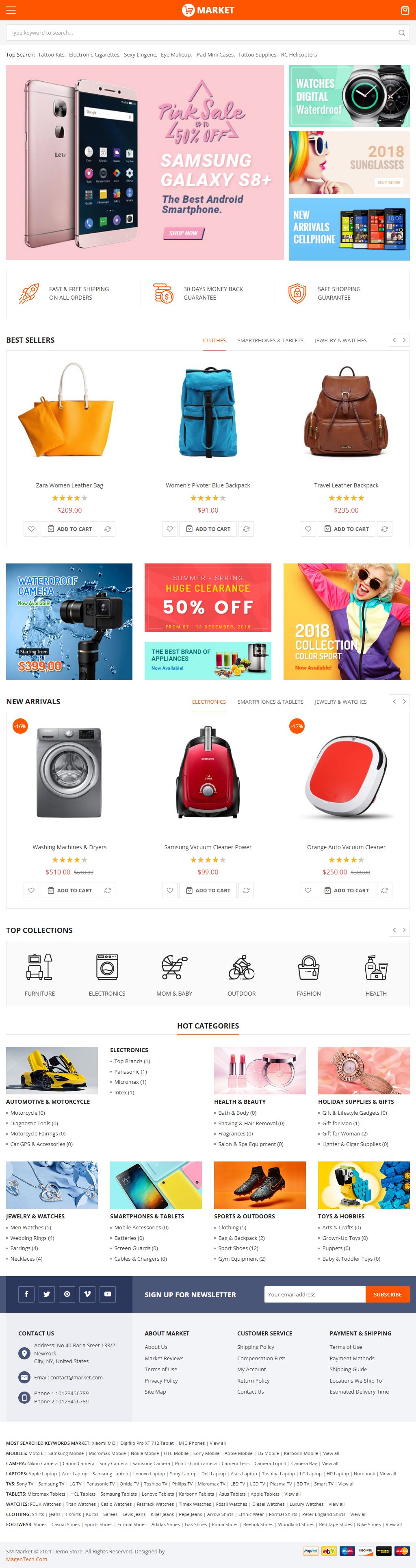 Market – Premium Responsive Optimized Magento 2 Theme theme — Tablet preview