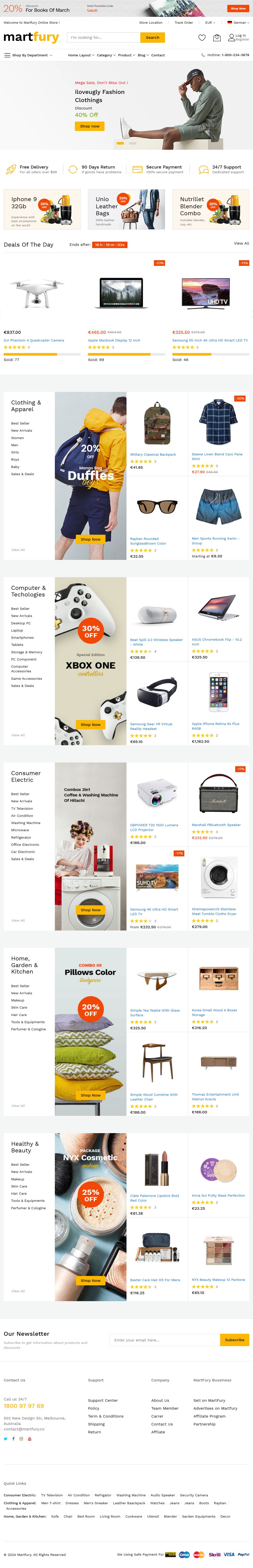 Martfury – Premium Responsive Marketplace Magento 2 Theme theme — Tablet preview