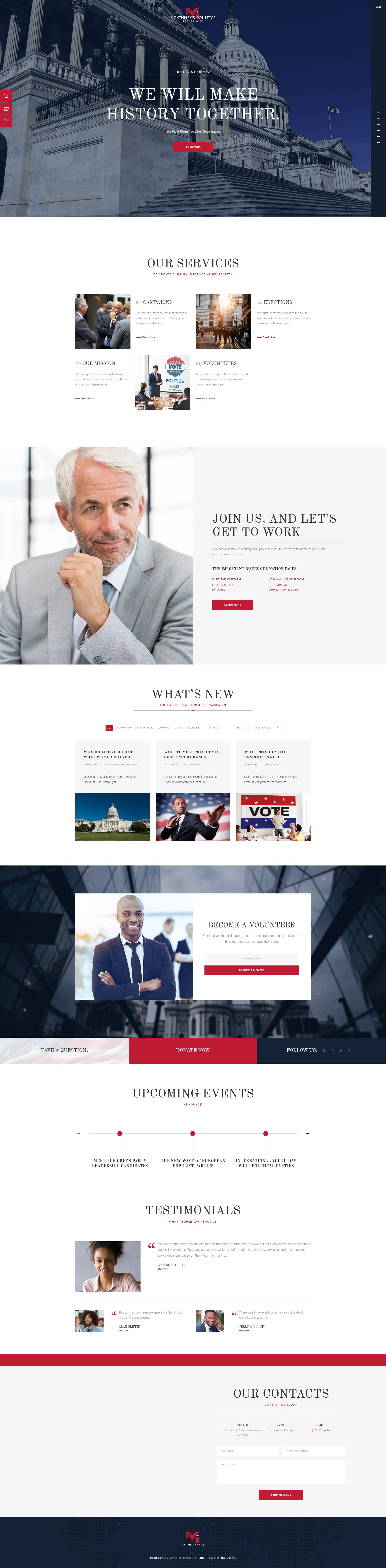 MCKinney’s Politics – Premium Responsive Elections Campaign & Social Activism WordPress Theme theme — Desktop preview