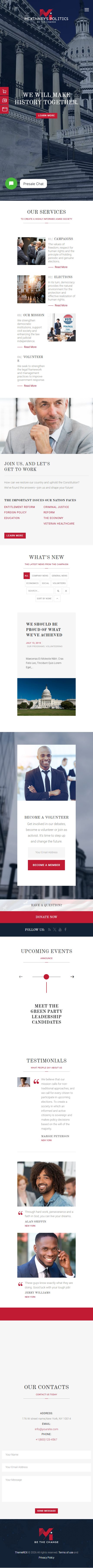 MCKinney’s Politics – Premium Responsive Elections Campaign & Social Activism WordPress Theme theme — Mobile preview