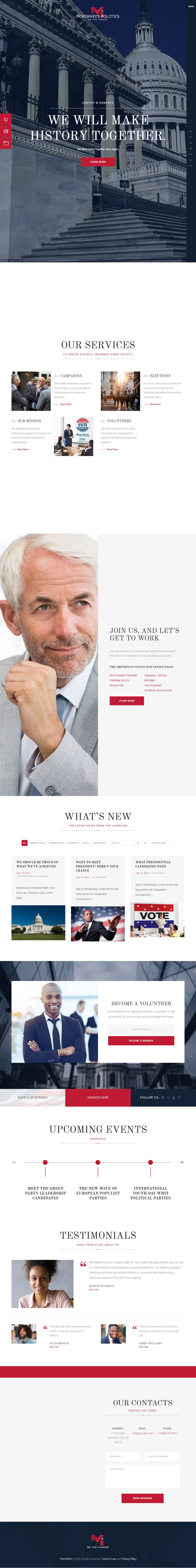 MCKinney’s Politics – Premium Responsive Elections Campaign & Social Activism WordPress Theme theme — Tablet preview