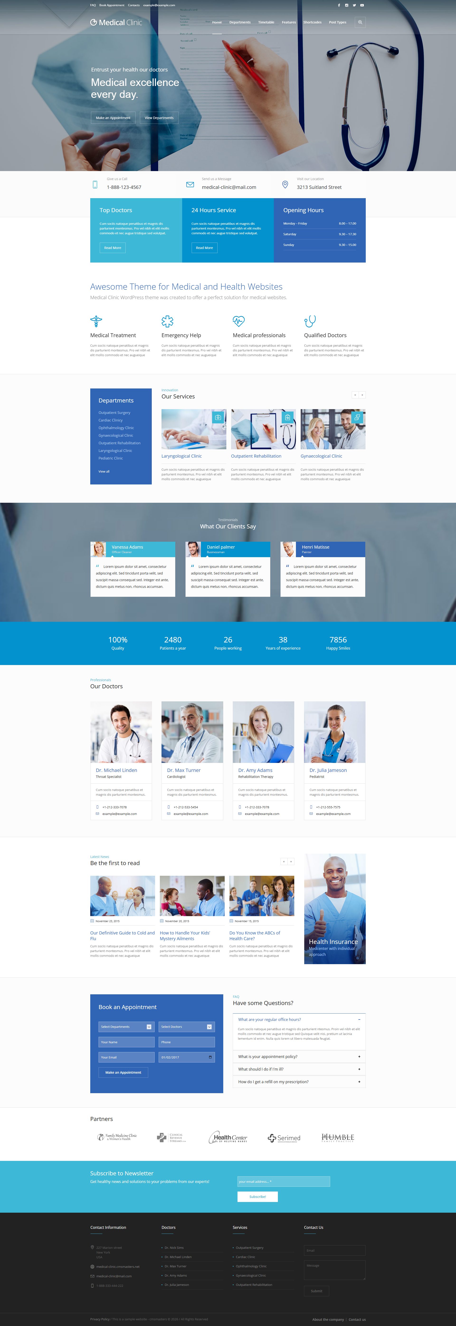 Medical Clinic – Premium Responsive Doctor Hospital WordPress Theme theme — Desktop preview