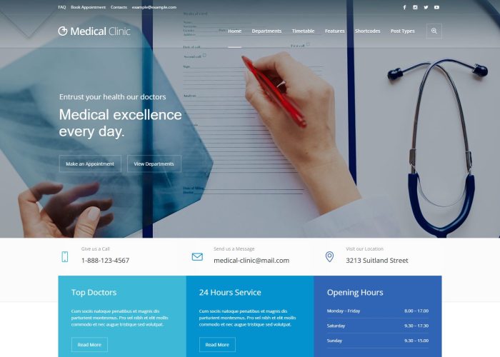 Medical Clinic – Premium Responsive Doctor Hospital WordPress Theme